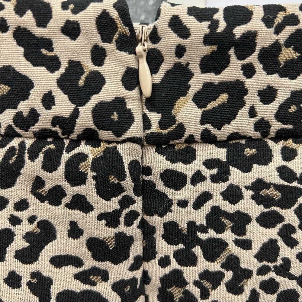 Brand New Loft Leopard Mini Skirt Tan Black Classic Office Size 12 - Picture 4 of 7